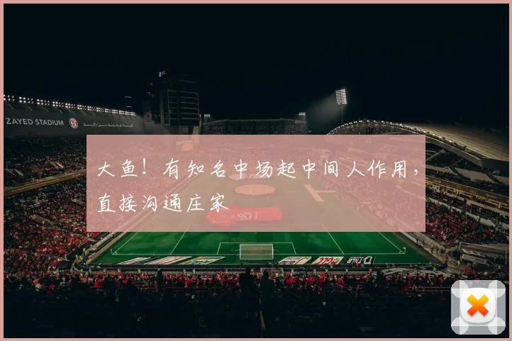 大鱼！有知名中场起中间人作用，直接沟通庄家